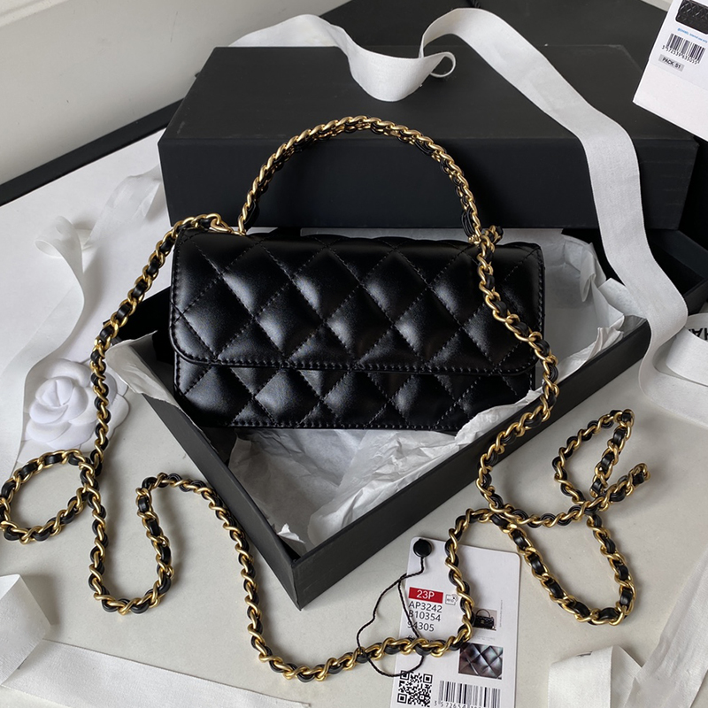 

Designer Flap bag Lady Mobile phone bag 17.2CM Genuine leather Shoulder bag Crossbody bag Delicate knockoff Super_bagss With Box YC120