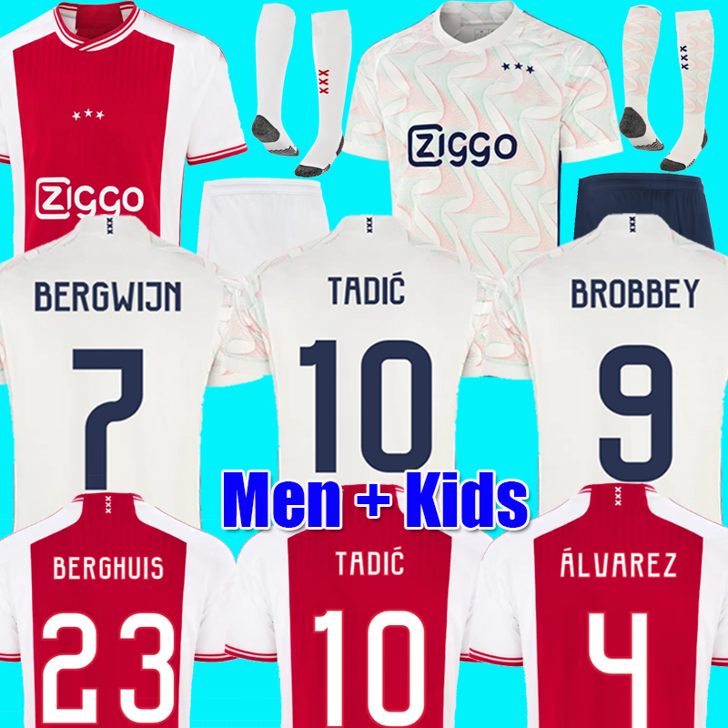 

23 24 Soccer Jerseys TADIC BROBBEY BERGHUIS black marley Kit KLAASSEN BERGWIJN CRUYFF 2023 2024 AjAXs home away football shirt men kids kit uniforms, Men away player