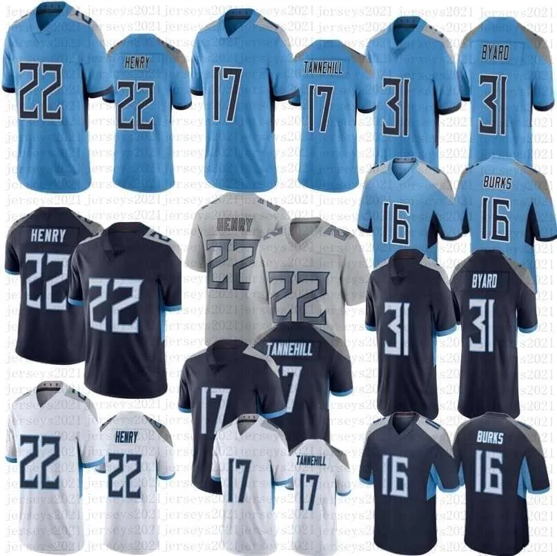 

Mens women Youth 22 Derrick Henry Football Jersey 17 Ryan Tannehill Treylon Burks 31 Kevin Byard stitched jerseys, As