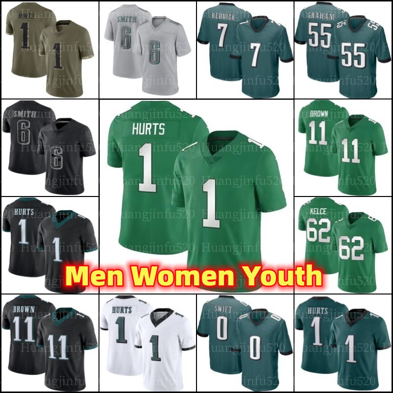 

Jalen Hurts D'Andre Swift Football Jersey AJ Brown DeVonta Smith Dawkins Jason Kelce Haason Reddick Nolan Smith Jalen Carter Goedert Darius Slay, Men jersey