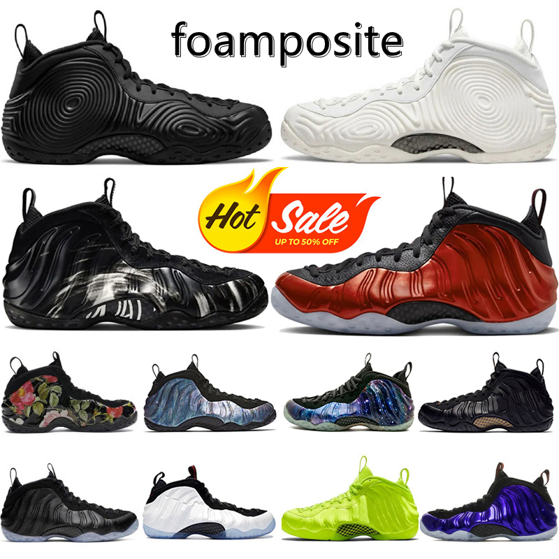 

2023 Mens foamposite Basketball Shoe Black Suede Metallic Red Gold Abalone Galaxy 1.0 2.0 All Star Royal Volt Sequoia Phoenix Suns foam posite Sports Sneakers 40-47, 34