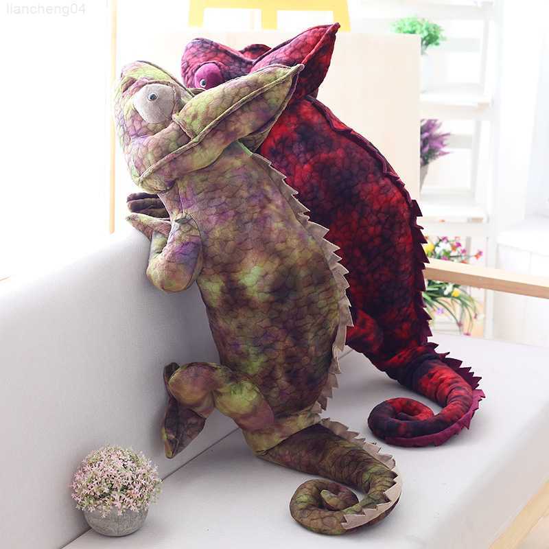 Stuffed Plush Animals 1pc 70cm/100cm Simulation Chameleon Plush Toy Soft Creative Cartoon Chameleon Stuffed Animal Doll Boy Appease Toys Kids Pre-image-883598159