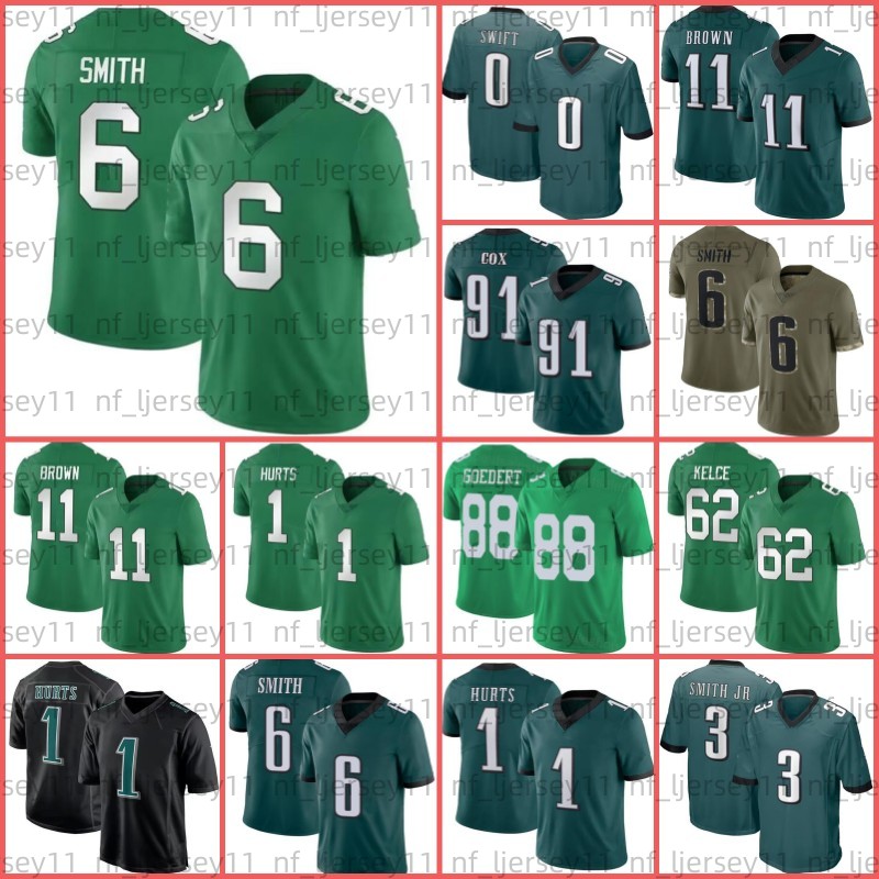

Jalen Hurts Jersey Football D'Andre Swift 11 AJ Brown DeVonta Smith Mailata Goedert Jason Kelce Darius Slay Graham Edwards Haason Reddick Jalen Carter Smith Jr, Men jersey