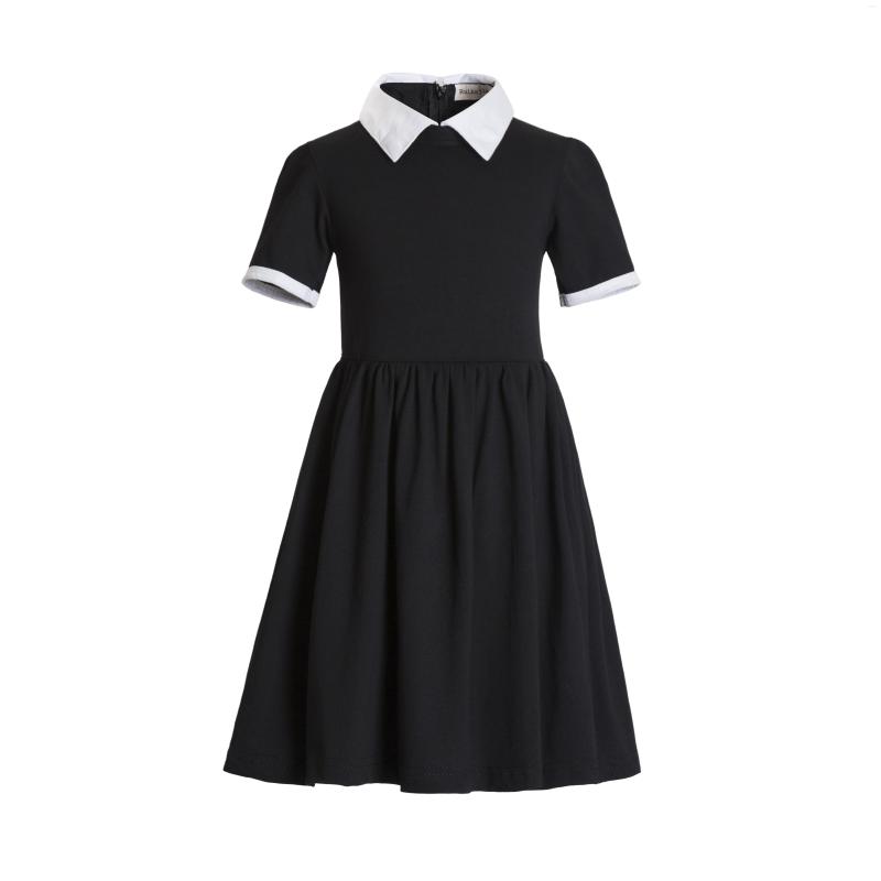 

Girl Dresses Wednesday Addams Dusk Girls Dress Alloween Costume Gothic Black White Collar Halloween