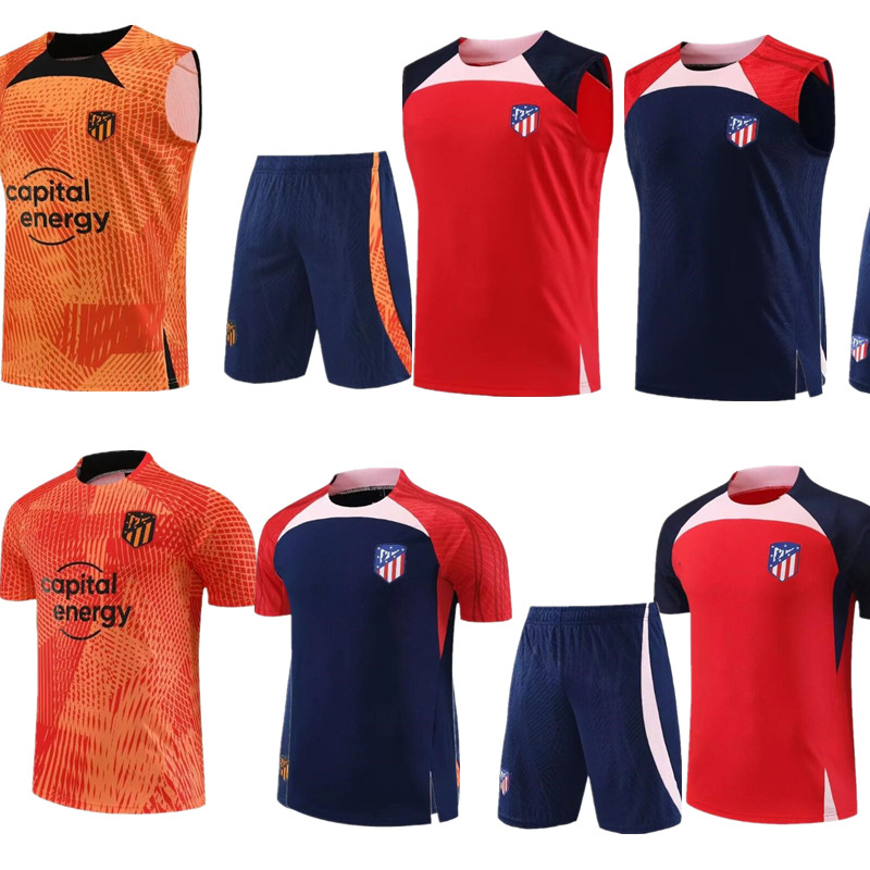 

R. DE PAUL soccer training vest 23 24 JOAO FELIX 2023 MadridS M. LLORENTE Correa camiseta football shirts men kit GRIEZMANN Cunha CARRASCO Atletico, White