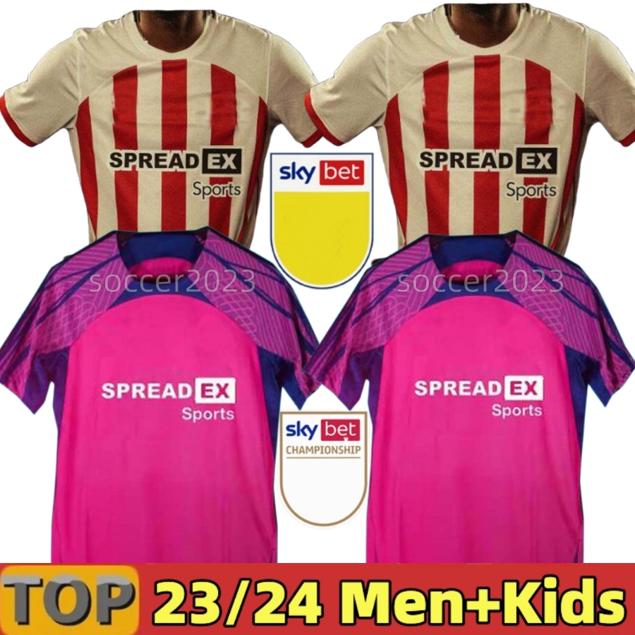 

23 24 SUNDERLAND Soccer Jerseys STEWART SIMMS ROBERTS AMAD CLARKE DAJAKU EMBLETON EVANS O'NIEN PRITCHARD Mens Kids Kit 2023 2024 football top shirt, 23 24 home aldult