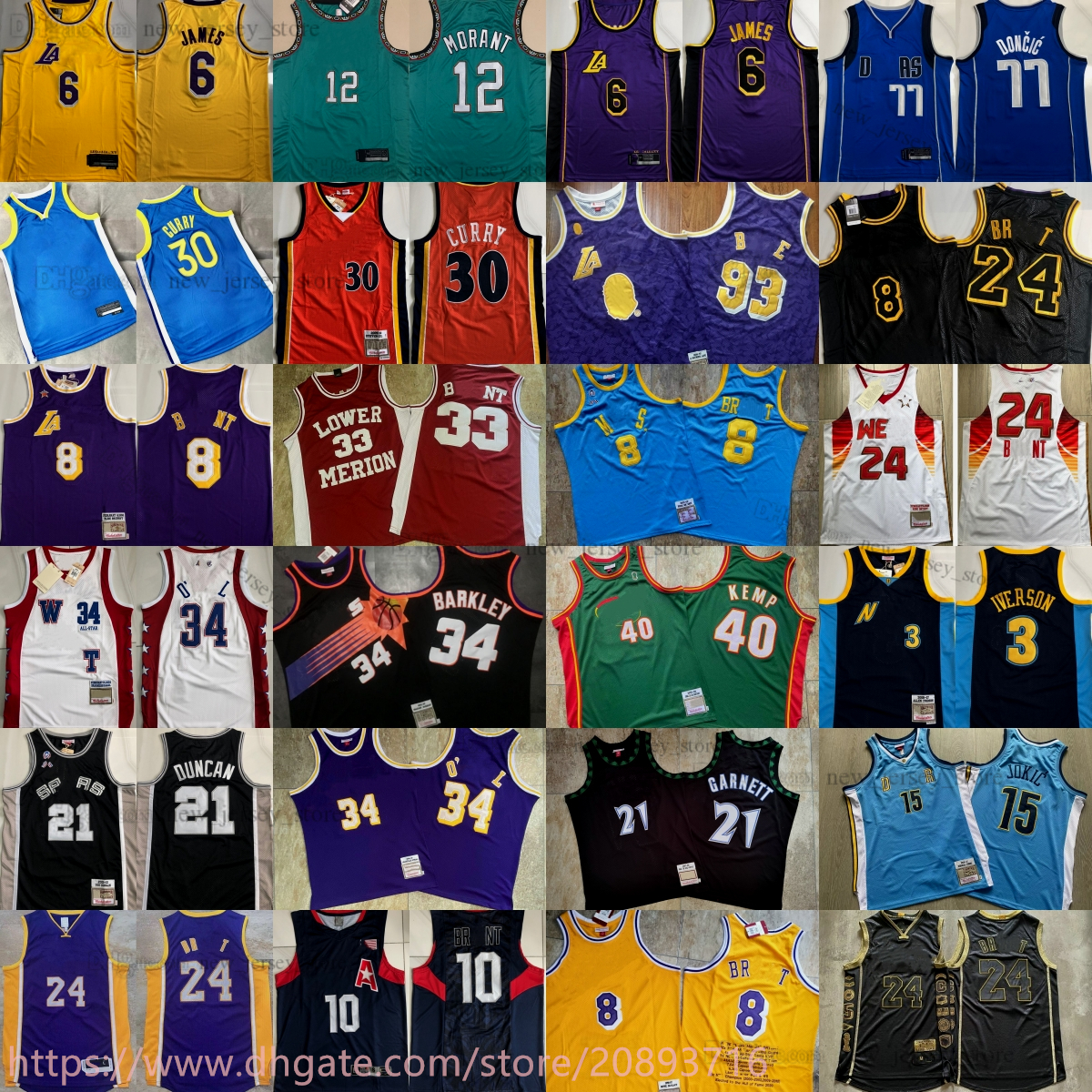 

Authentic Double Embroidered Mitchell Ness West LeBron Basketball James Jersey Garnett Barkley Nash Olajuwon Payton Allen Iverson Kemp Anthony Nowitzki Duncan, Authenticembroidered