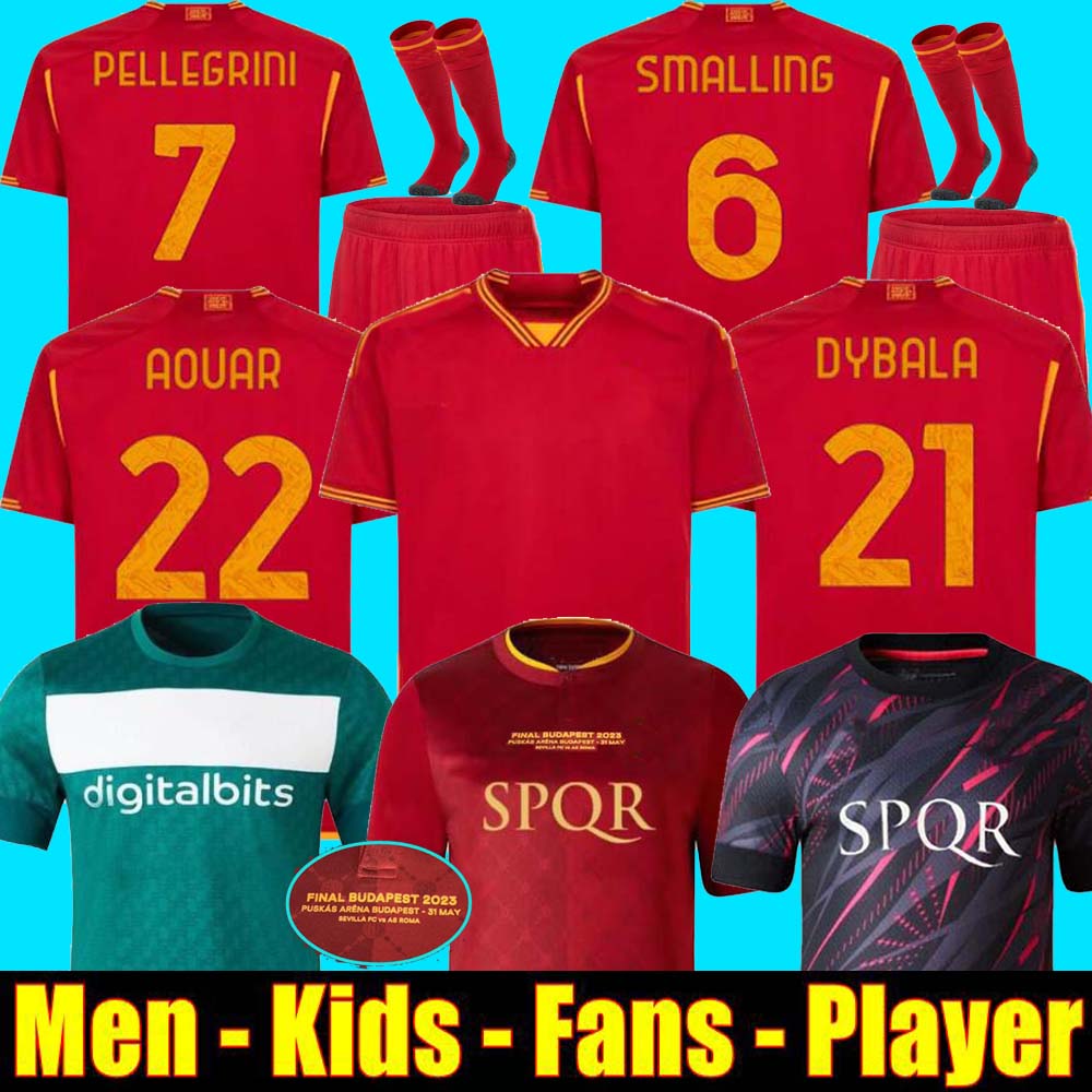 

23 24 DYBALA AOUAR Soccer jerseys TOTTI maglia Pellegrini belotti Abraham 2023 2024 Football shirts MANCINI men kids kit EL SHAARAWY Uniform RoMaS Player fans, 3rd adult