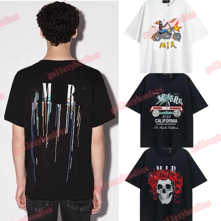 

Summer Mens T Shirts Womens A miri Designer Printed Tops Tees Fashion Man T-shirt Quality Cotton Casual Short Sleeve Luxury Hip Hop Streetwear Tshirts Orange Blue, A111