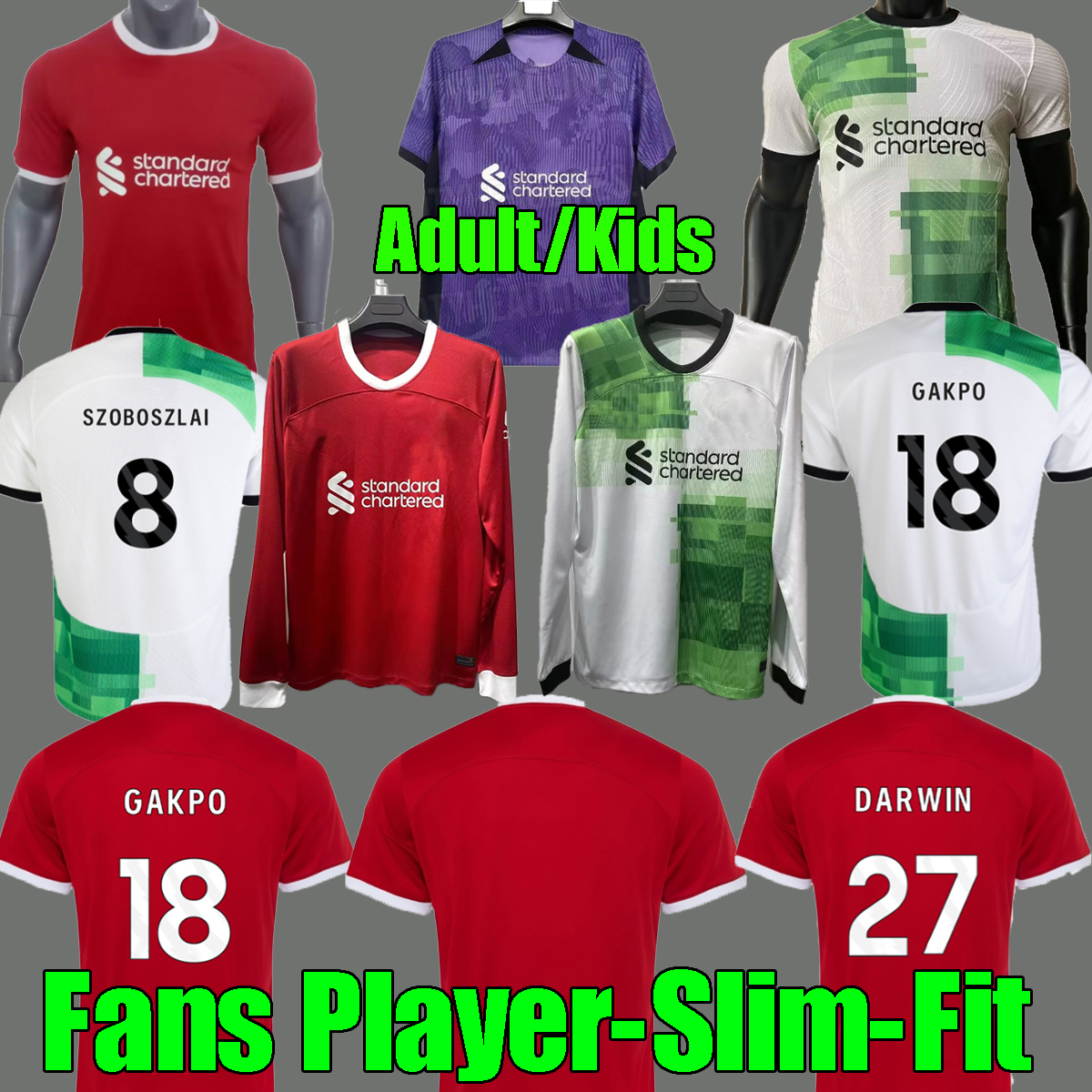 

Soccer Jersey 23 24 long sleeve football shirts MAC ALLISTER Mohamed Luis DIaz Alexander Arnold GAKPO DARWIN LVP fan player version 3rd Men Kids Kits sock Full sets 4XL, 23 24 3rd