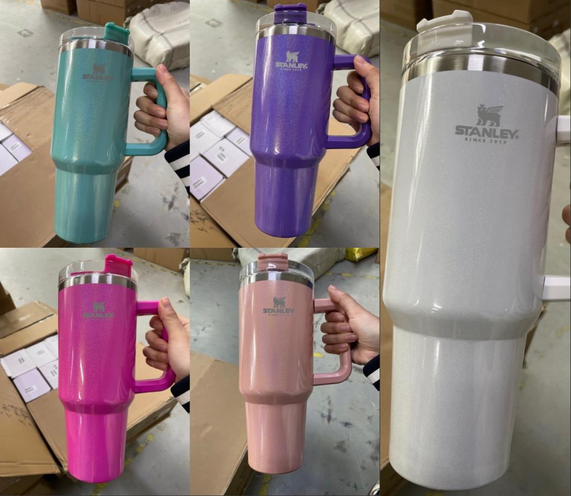 

40oz Glitter Tumbler Shimmer Adventure Quencher Stainless Steel Reusable Insulated Mug Cup With Handle9787330, Yellow