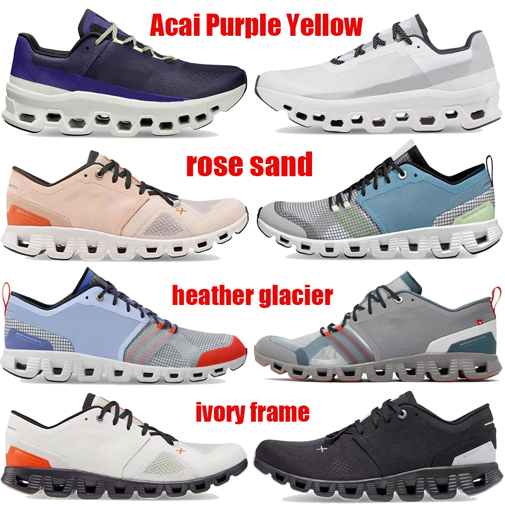 

New designer Running shoes Cloudmonster X 3 Shift mens sneakers Acai Purple Yellow Undyed White ivory triple black fawn magnet ink cherry womens cloud trainers, 07 frost cobalt