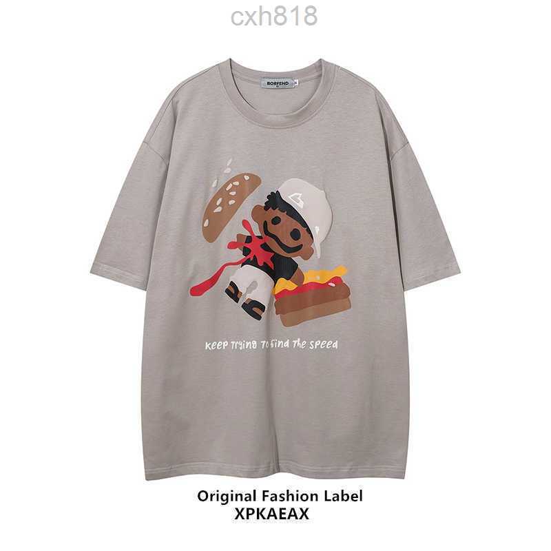 

Stussys Men' T-shirt Fashion Brand American Cartoon Print Oversize Couple T-shirt Versatile Casual Short Sleeve Top Fashion, Grey apricot