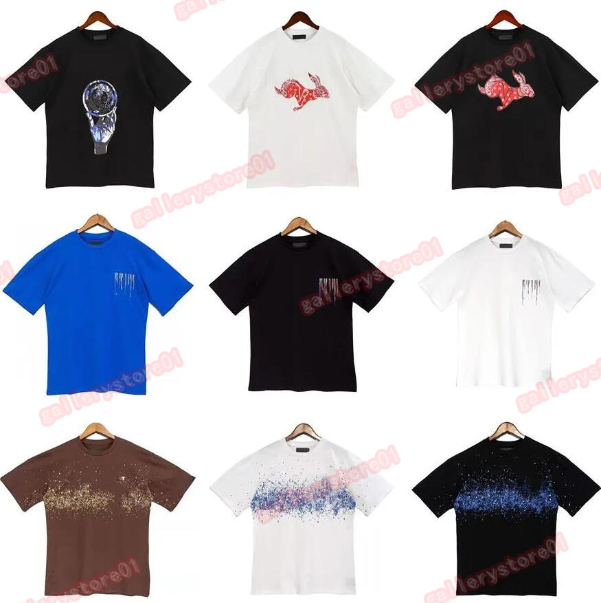 

Mens T Shirt Designer Tshirt Limited Edition Couples Tees Street Wear Summer Fashion Brand A miri Shirt Splash-ink Letter Print Short Sleeve Casual Loose Crewneck #6, A111