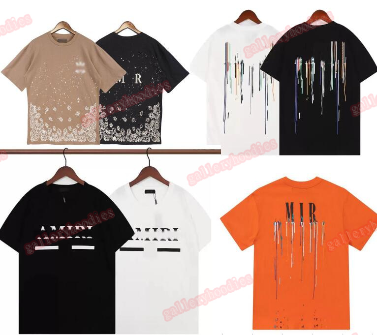 

Mens T Shirt Designer Tshirt Limited Edition Couples Tees Street Wear Summer Fashion Brand A miri Shirt Splash-ink Letter Print Short Sleeve Casual Loose Crewneck #17, W1111