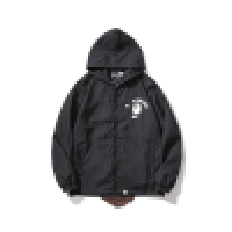

A Bathing A Ape Large letter printed thin hooded windbreaker