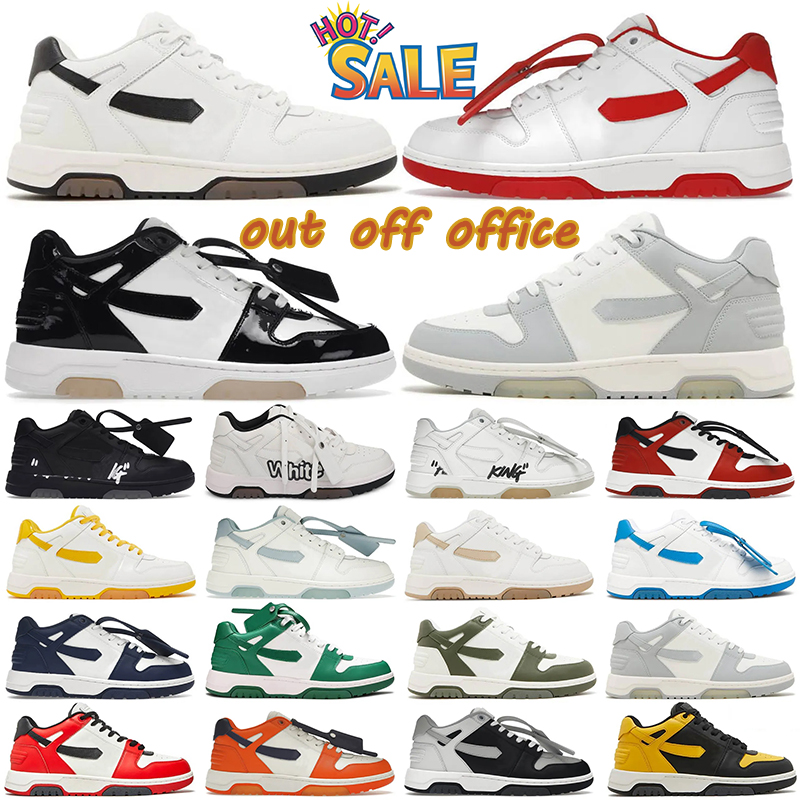 

out of office designer casual shoes men women low tops platform sneakers black white red vintage distressed leather walking shoes mens outdoor trainers
