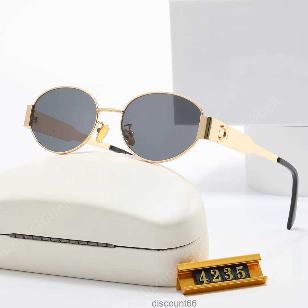 

Sunglasses Designer for Women Fashion Sun Glasses Chic Arc De Triomphe Female Lisa Same Model Net Celebrity Oval Metal Aviators with BoxCPK4