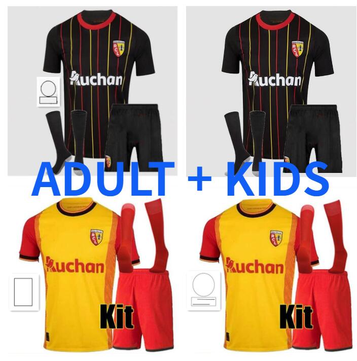 

ADULT KIDS kit with shorts 23 24 Maillot de foot RC Lens soccer jerseys boys sets KAKUTA GANAGO SOTOCA FOFANA GRADIT FORTES 2023 2024 mens suits Football Shirts child