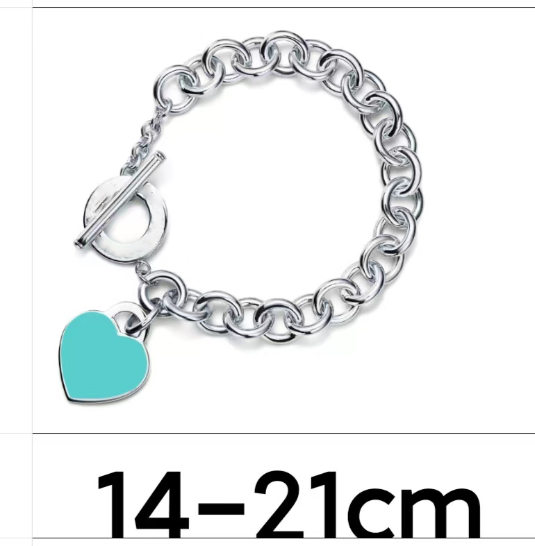 

new love silver 14cm 21cm bracelet for women chains link men adults jewelry heart bracelets set ring making kit for girls jewlery designer couple Wedding Party gifts