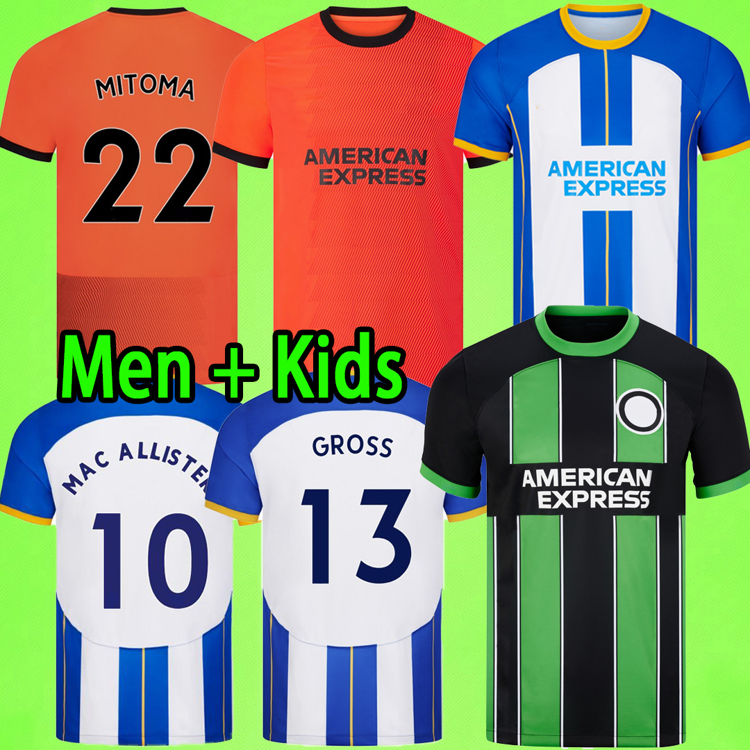

2023 2024 MITOMA MAC ALLISTER CAICEDO soccer jerseys GROSS MARCH FERGUSON WELBECK UNDAV men sets kids kit 22 23 24 football shirts T boys Fans version GILMOUR LAMPTEY, 22/23 home