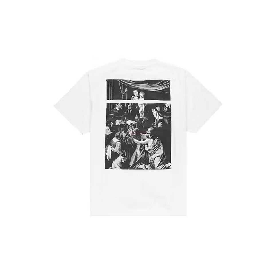 

t shirt designer t shirt luxury tshirt Short sleeve loose fit printed on the back from a famous designers who passed away comfort and fashion shirts, White