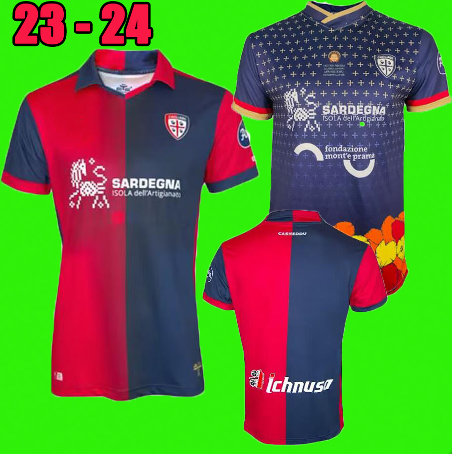 

CAGLIARI 2023 2024 Saint Efisio Special edition soccer jerseys 2023 CHRISTMAS PRE-MATCH KIT Simeone NANDEZ home away men footbll shirt unifroms, White