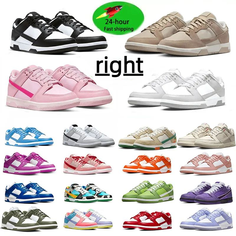 

Womens and Mens designer shoes low white black panda rose whisper QS argon grey fog UNC GS pink foam vintage navy Valentine's Day easter men women casual sneakers