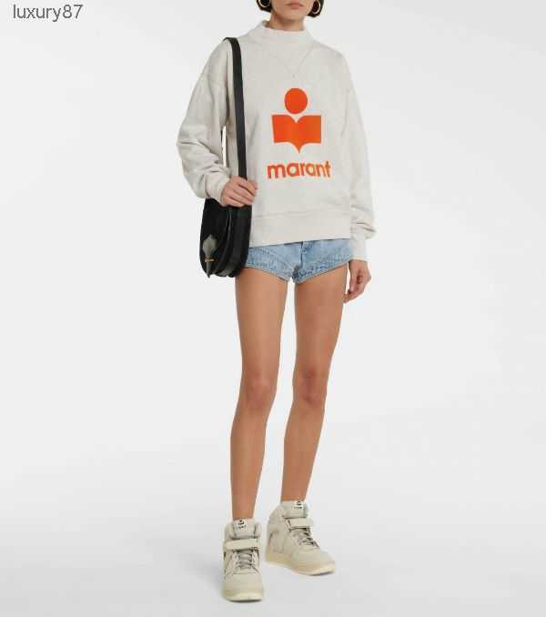 Marant Designer Pullover Sweatshirt Isabel Flocking Print Half High Collar Long Sleeve for Women Fashion Hoodies Fcgh L9oy 3qy9