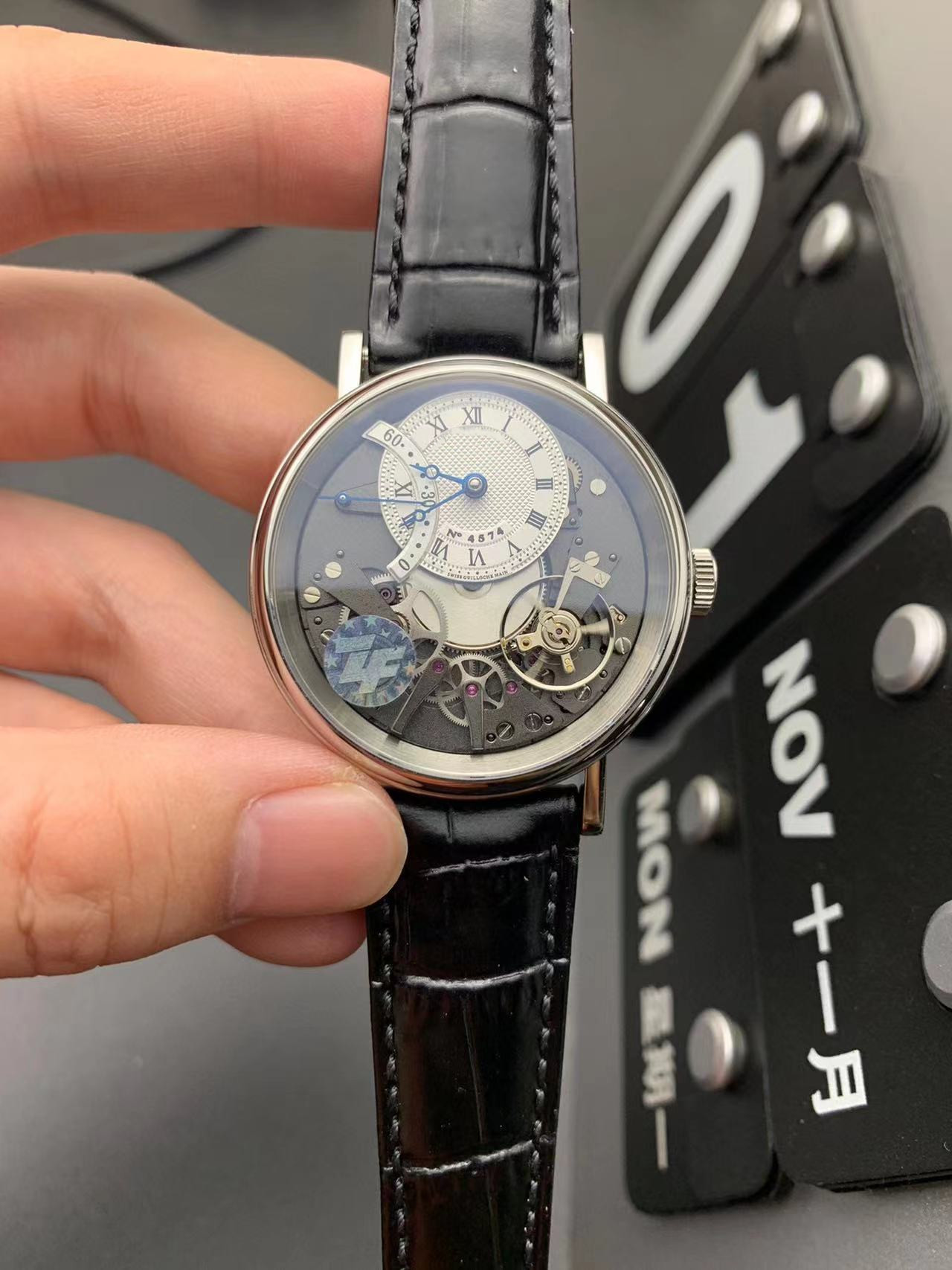 

2023 Zf mens Watch Automatic Reverse jump second hand Watch size 40mmX11.65 sapphire crystal glass ultra-precision Original movement Italian cowhide movement, As shown