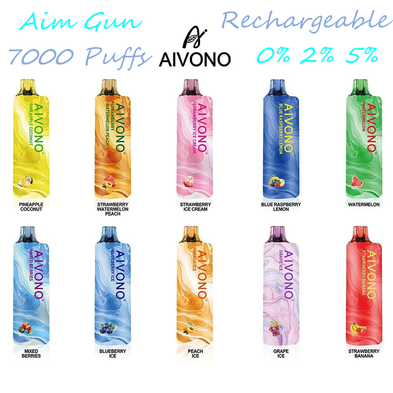 

Original AIVONO Aim Gun 7000 Hits 0/2/5% E Cigarette Disposable Vapes 500mAh Battery Type-C Rechargeable 12ml Pod Mesh Coil Pens