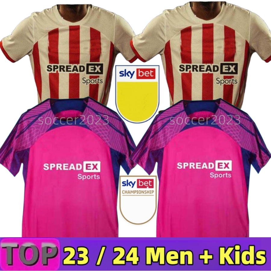 

4XL 23 24 SUNDERLAND Soccer Jerseys STEWART SIMMS ROBERTS AMAD CLARKE DAJAKU EMBLETON EVANS O'NIEN PRITCHARD Mens Kids Kit 2023 2024 football top shirt, 23 24 away aldult+patch