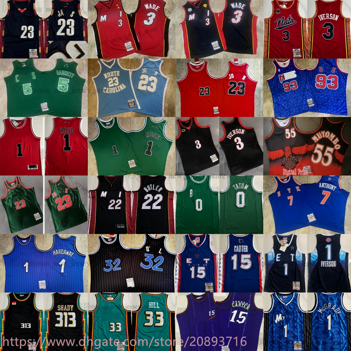 

Authentic Double Embroidered Mitchell and Ness Eastern Basketball 33 Grant Hill Jersey Carmelo Anthony Scottie Pippen Giannis Mutombo Antetokounmpo McGrady, Authenticembroidered