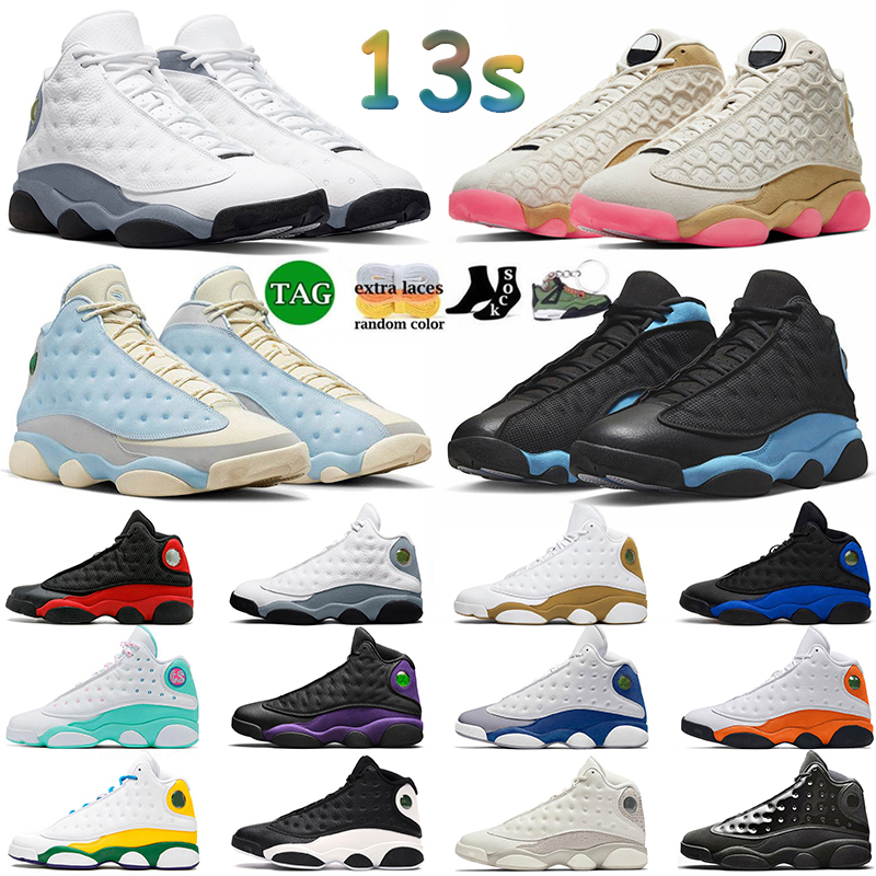

With box Jumpman 13 men Retro Basketball Shoes 13s UNC French Brave Blue Del Sol Obsidian Court Purple Red Flint Playoffs Black Cat Hyper Royal women trainers sneakers, C42 french blue 40-47