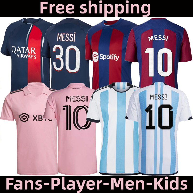 

22/23/24 MESSIS Fans mens soccer jerseys aRgentinaS world cup football shirts BarCelonaS Camiseta de Futbol PSGS Maillot de foot Inter MiamiS Home away jerseys