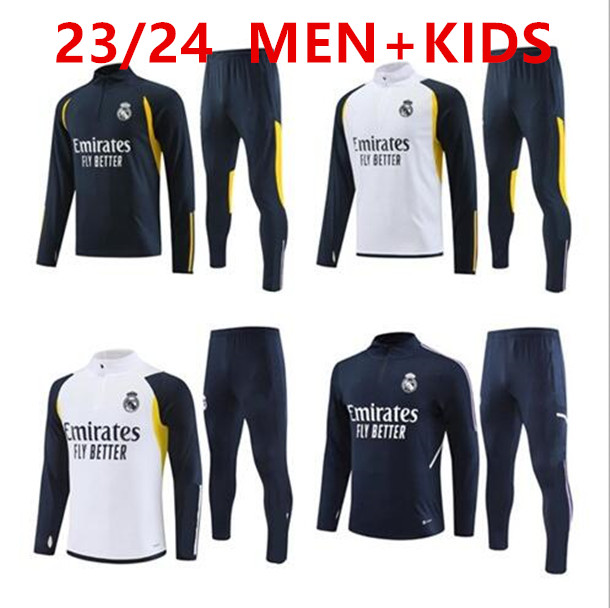 

2023 24 Real Madrids tracksuit training suit VINI JR BELLINGHAM 23/24 real Madrides men and kids football CAMAVINGA sportswear chandal futbol survetement 10/2XL