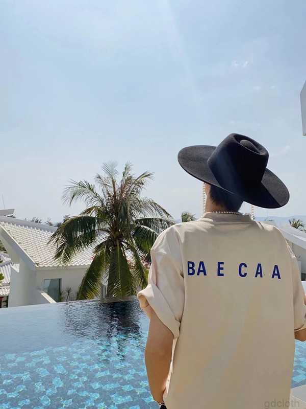 

Paris 2023 Luxury Designer Mens women T Shirt Beige Letter printed shirts Short Sleeve Fashion Brand Designer bb Men's and women's T-shirt, No clothes