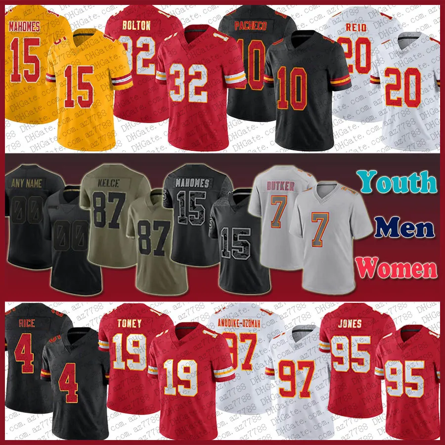 

15 Patrick Mahomes Kansases City Chiefes Football Jersey Custom Men Women Kids 87 Travis Kelce Isiah Pacheco Chris Jones Nick Bolton Felix A, Shown