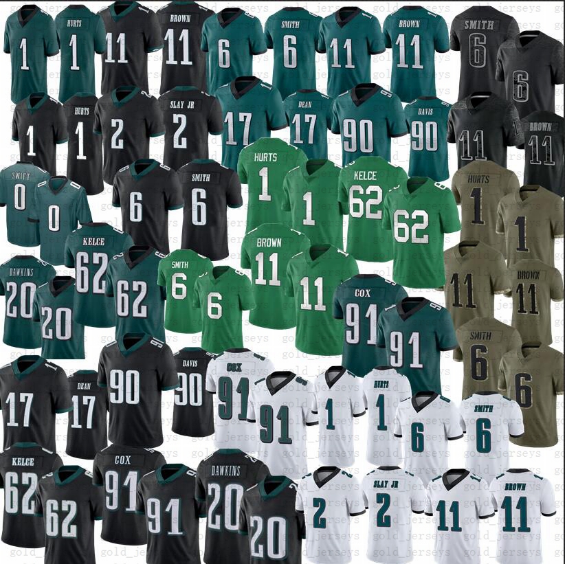

AJ Brown DeVonta Smith Davis Football Jersey Dandre Swift Haason Reddick Eagle Jalen Hurts Miles Sanders Brian Dawkins Jason Kelce Nakobe Brandon Graham, Men