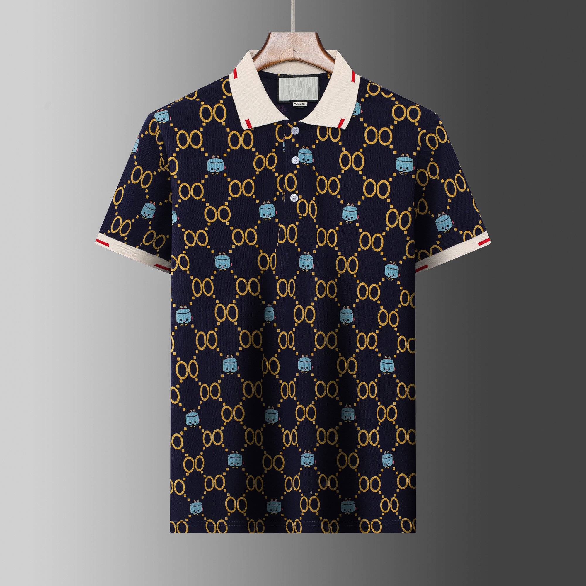 

2023 designer stripe polo shirt t shirts snake polos bee floralFull body letters mens High street fashion horse polo luxury T-shirt#8866