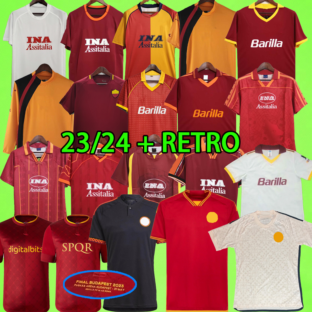 

2023 2024 Soccer Jerseys 23 24 TOTTI rOmAs DYBALA final Retro PELLEGRINI ABRAHAM DE ROSSI DZEKO football Shirt home away third 89 90 91 92 94 95 96 97 98 99 00 01 02 05 06 17 18, 23/24 home