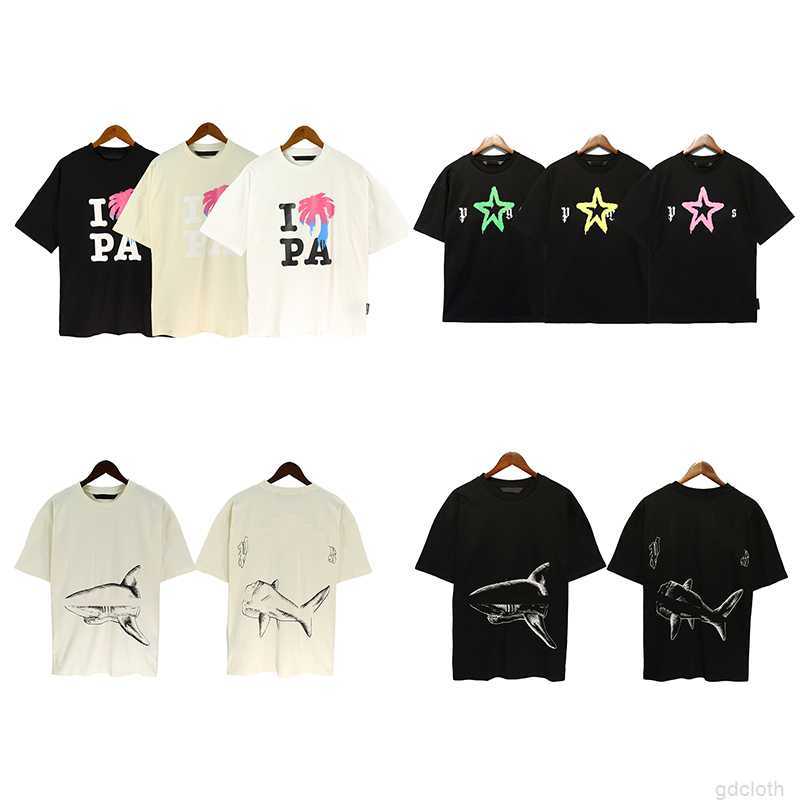 

Mens designer Shirt Palm Womens T-shirt New Shark Coconut Print crewneck Casual Short Sleeve Size S/M/L/XL