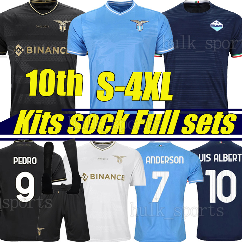 

4XL LaZIo 10th Anniversary soccer jerseys ROMAGNOLI IMMOBILE LUIS BASTOS SERGEJ BADELJ LUCAS J.CORREA ZACCAGNI MARUSIC maglie Kits sock football shirts goalkeeper, 23-24 goalkeeper