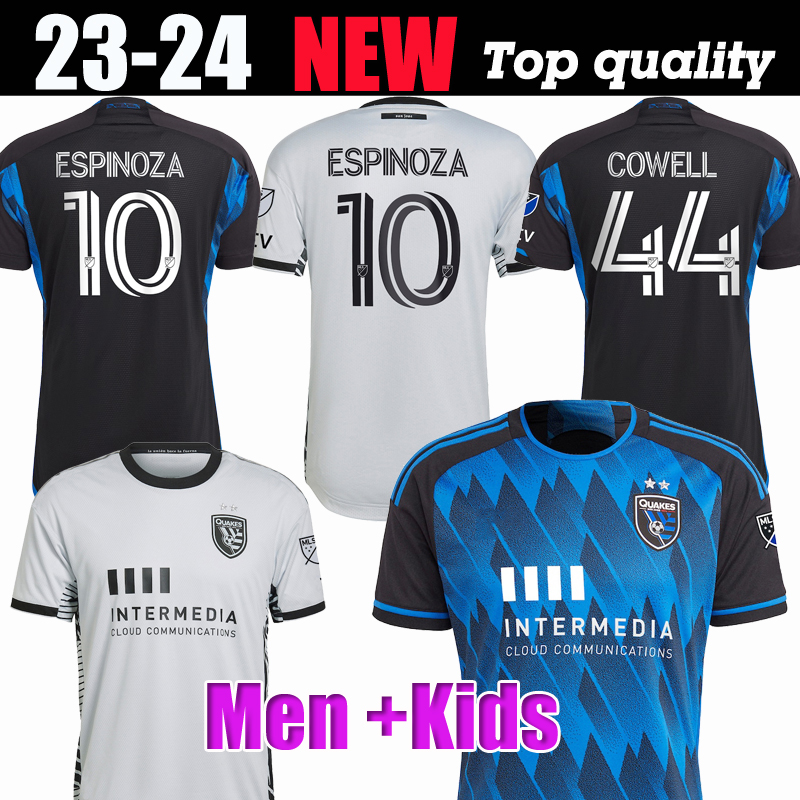

23 24 San Jose Earthquakes Mens Soccer Jerseys GRUEZO ESPINOZA EBOBISSE COWELL AKAPO 2023 2024 Home Blue Football Shirt Short Sleeve Uniforms