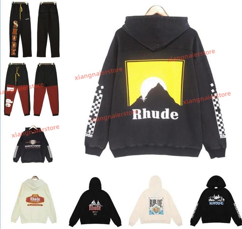 

Mens Hoodies Rhude hoodie Letter Print Long Sleeve Fashion Men Women Sweatshirts Luxury Sweater Hip Hop hoodies Luxury brand Sweatshirts US SIZE, Cu12