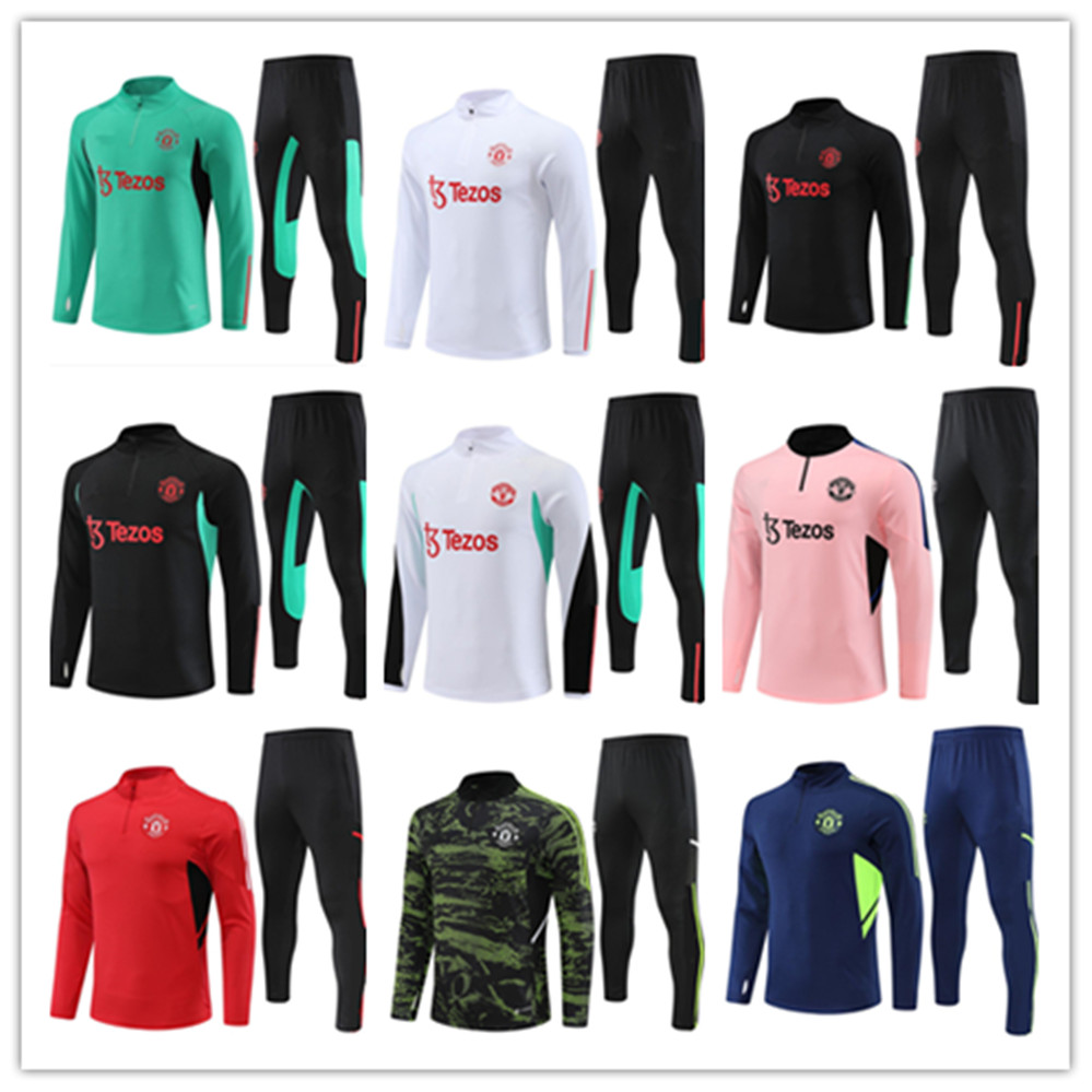

23 24 MAn UTD mens kids soccer tracksuit football jerseys maillot chandal futbol survetement foot jersey kit 2023 2024 B.FERNANDES MARTIAL men trainers training set