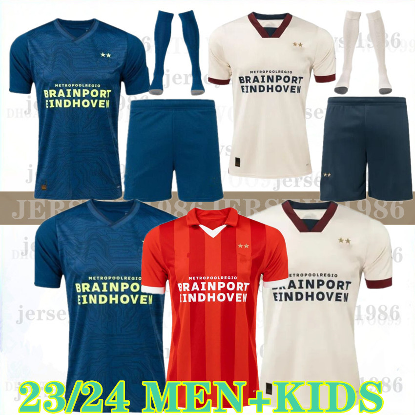 

23 24 Eindhoven Away Soccer Jerseys PSVS kids men kits 2023 2024 Hazard FABIO Silva Home men kids it football shirts kids set TOP adult kits 999, 2324 3rd