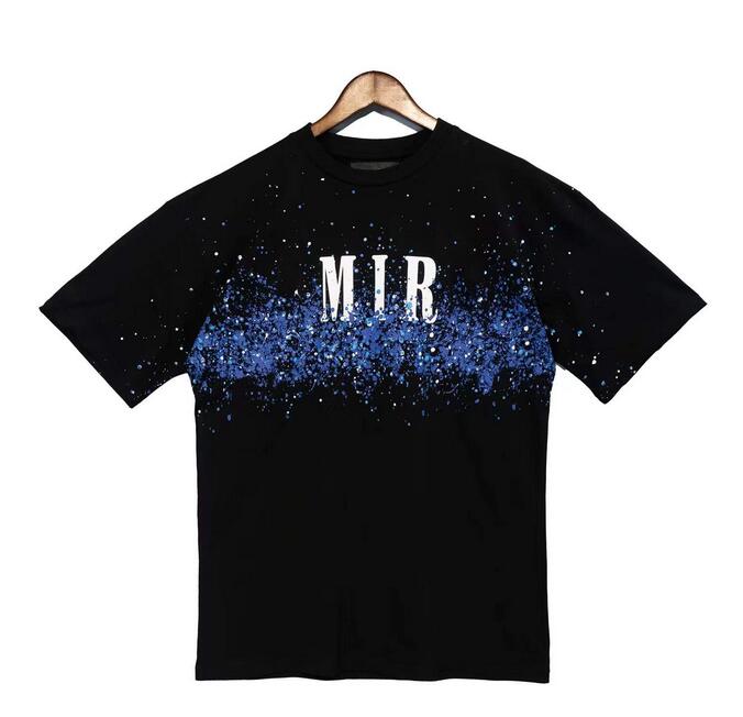 

Designer Amirri Men Tshirt Limited Edition Couples Tees Street Wear Fashion Brand Shirt Splash-ink Letter Print Amirs Short Sleeve Casual Loose Men Tee Crewneck, A11
