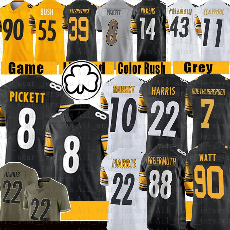 

Najee Harris Football Jersey Kenny Pickett T.J. Watt Pat Freiermuth Mitchell Trubisky Minkah Fitzpatrick Chase Claypool Roethlisberger Polam, Mens(gr)