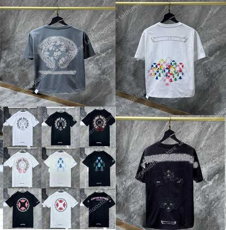

New style Mens Classic t Shirt Heart Fashion Ch Balck High Quality Brand Letter Sanskrit Cross Pattern Sweater T-shirts Designers Chromes Pullover, Ligh54e